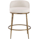  Meridian Ferro Beige Linen Textured Performance Fabric Upholstered Counter Stool IMAGE 2