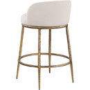  Meridian Ferro Beige Linen Textured Performance Fabric Upholstered Counter Stool IMAGE 6