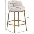  Meridian Ferro Beige Linen Textured Performance Fabric Upholstered Counter Stool IMAGE 7