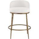  Meridian Ferro Cream Linen Textured Performance Fabric Upholstered Counter Stool IMAGE 3