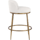  Meridian Ferro Cream Linen Textured Performance Fabric Upholstered Counter Stool IMAGE 4