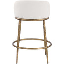  Meridian Ferro Cream Linen Textured Performance Fabric Upholstered Counter Stool IMAGE 5