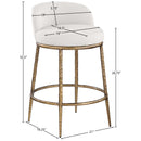  Meridian Ferro Cream Linen Textured Performance Fabric Upholstered Counter Stool IMAGE 7