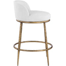  Meridian Ferro White Linen Textured Performance Fabric Upholstered Counter Stool IMAGE 4