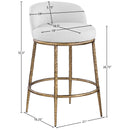  Meridian Ferro White Linen Textured Performance Fabric Upholstered Counter Stool IMAGE 7