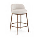  Meridian Ferro Beige Linen Textured Performance Fabric Upholstered Counter Stool IMAGE 1