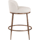  Meridian Ferro Beige Linen Textured Performance Fabric Upholstered Counter Stool IMAGE 4