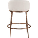  Meridian Ferro Beige Linen Textured Performance Fabric Upholstered Counter Stool IMAGE 5