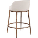  Meridian Ferro Beige Linen Textured Performance Fabric Upholstered Counter Stool IMAGE 6