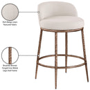  Meridian Ferro Beige Linen Textured Performance Fabric Upholstered Counter Stool IMAGE 8