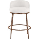  Meridian Ferro Cream Linen Textured Performance Fabric Upholstered Counter Stool IMAGE 3