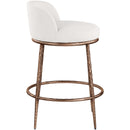  Meridian Ferro Cream Linen Textured Performance Fabric Upholstered Counter Stool IMAGE 4