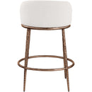  Meridian Ferro Cream Linen Textured Performance Fabric Upholstered Counter Stool IMAGE 5
