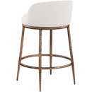  Meridian Ferro Cream Linen Textured Performance Fabric Upholstered Counter Stool IMAGE 6