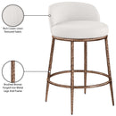  Meridian Ferro Cream Linen Textured Performance Fabric Upholstered Counter Stool IMAGE 8