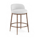  Meridian Ferro White Linen Textured Performance Fabric Upholstered Counter Stool IMAGE 1