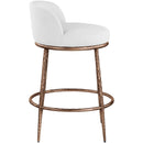  Meridian Ferro White Linen Textured Performance Fabric Upholstered Counter Stool IMAGE 4