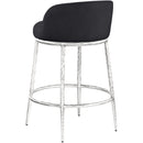  Meridian Ferro Black Linen Textured Performance Fabric Upholstered Counter Stool IMAGE 6