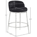  Meridian Ferro Black Linen Textured Performance Fabric Upholstered Counter Stool IMAGE 7