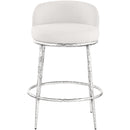  Meridian Ferro Cream Linen Textured Performance Fabric Upholstered Counter Stool IMAGE 2