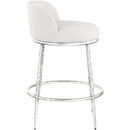  Meridian Ferro Cream Linen Textured Performance Fabric Upholstered Counter Stool IMAGE 4