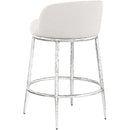  Meridian Ferro Cream Linen Textured Performance Fabric Upholstered Counter Stool IMAGE 6