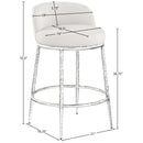  Meridian Ferro Cream Linen Textured Performance Fabric Upholstered Counter Stool IMAGE 7