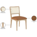  Meridian Atrium Cognac Vegan Leather Upholstered Dining Chair IMAGE 12