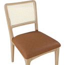  Meridian Atrium Cognac Vegan Leather Upholstered Dining Chair IMAGE 6