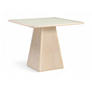  Meridian Atrium 36" Natural Glass Top And Wood Base Dining Table IMAGE 1
