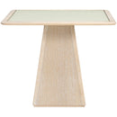  Meridian Atrium 36" Natural Glass Top And Wood Base Dining Table IMAGE 2