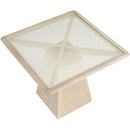  Meridian Atrium 36" Natural Glass Top And Wood Base Dining Table IMAGE 5