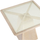  Meridian Atrium 36" Natural Glass Top And Wood Base Dining Table IMAGE 6