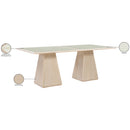  Meridian Atrium 78" Natural Glass Top And Wood Base Dining Table IMAGE 10