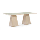  Meridian Atrium 78" Natural Glass Top And Wood Base Dining Table IMAGE 1