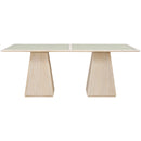  Meridian Atrium 78" Natural Glass Top And Wood Base Dining Table IMAGE 2