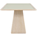  Meridian Atrium 78" Natural Glass Top And Wood Base Dining Table IMAGE 3