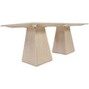  Meridian Atrium 78" Natural Glass Top And Wood Base Dining Table IMAGE 4