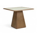  Meridian Atrium 36" Brown Glass Top And Wood Base Dining Table IMAGE 1
