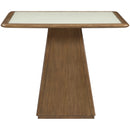  Meridian Atrium 36" Brown Glass Top And Wood Base Dining Table IMAGE 3