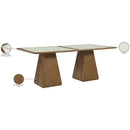  Meridian Atrium 78" Brown Glass Top And Wood Base Dining Table IMAGE 10