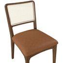  Meridian Atrium Cognac Vegan Leather Upholstered Dining Chair IMAGE 6