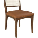  Meridian Atrium Cognac Vegan Leather Upholstered Dining Chair IMAGE 7