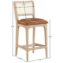  Meridian Atrium Cognac Vegan Leather Upholstered Counter Stool IMAGE 10