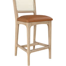  Meridian Atrium Cognac Vegan Leather Upholstered Counter Stool IMAGE 7