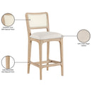  Meridian Atrium Cream Vegan Leather Upholstered Counter Stool IMAGE 11