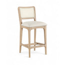  Meridian Atrium Cream Vegan Leather Upholstered Counter Stool IMAGE 1