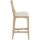  Meridian Atrium Cream Vegan Leather Upholstered Counter Stool IMAGE 4