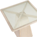  Meridian Atrium Natural Glass Top And Wood Base Counter Height Table IMAGE 6