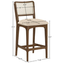  Meridian Atrium Beige Vegan Leather Upholstered Counter Stool IMAGE 10